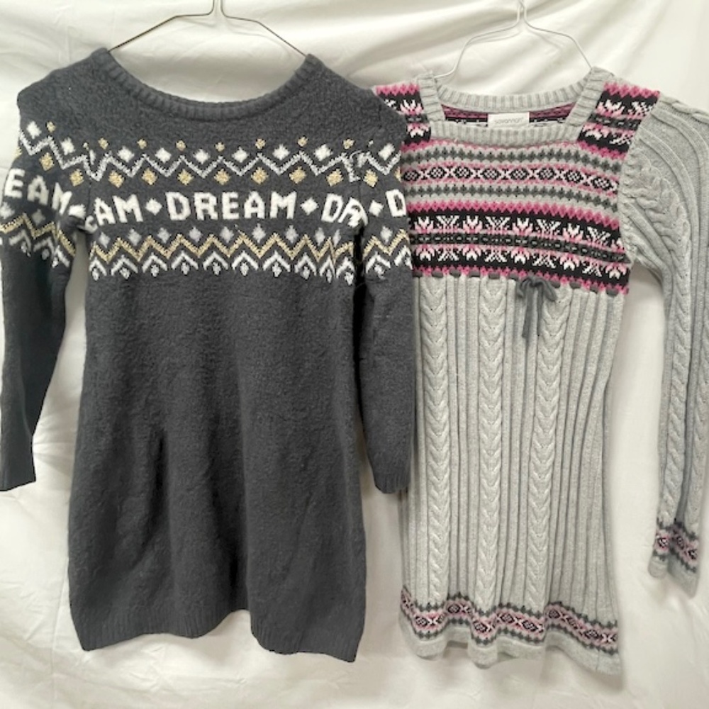 Two Girls Size 7 Sweater Dresses Savannah & Carter’s